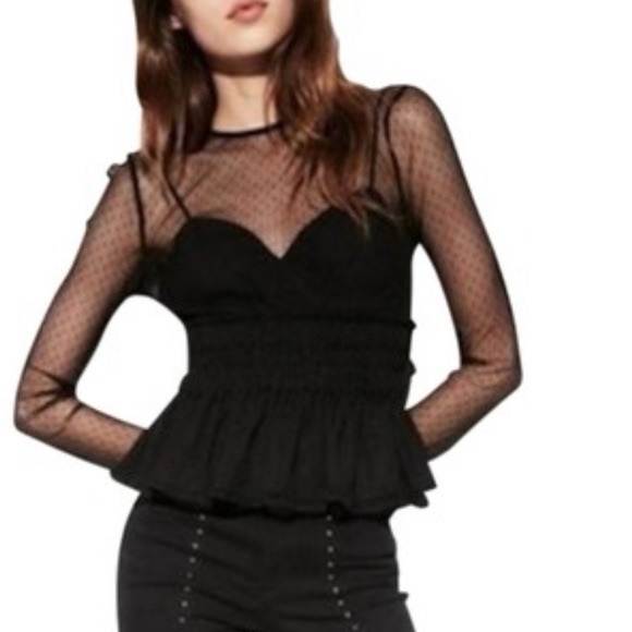 Express Black Mesh Top - Picture 5 of 10